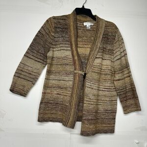 Christopher & Banks Size Large Sweater Cardigan Multicolor Striped Knit